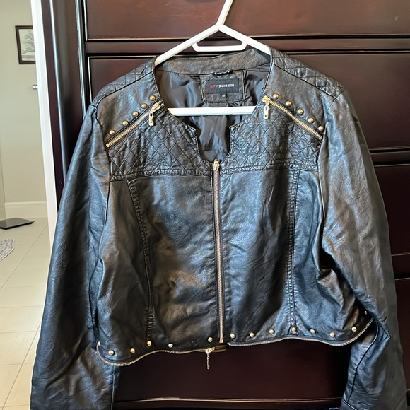 Edit by Jeanne Beker moto jacket, size 22 gold/black, option to “zip off length” - Picture 4 of 6